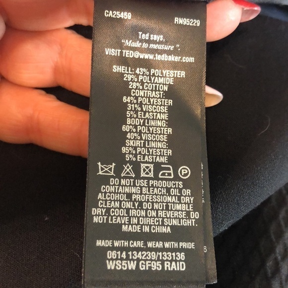 Ted Baker London Reikod Dress Front Zipper Textured Size 2 Black - Picture 10 of 12